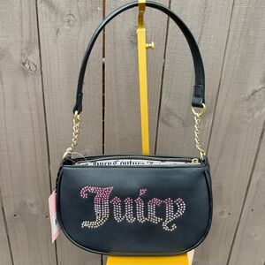 Juicy Couture Black and Pink Shoulder Bag